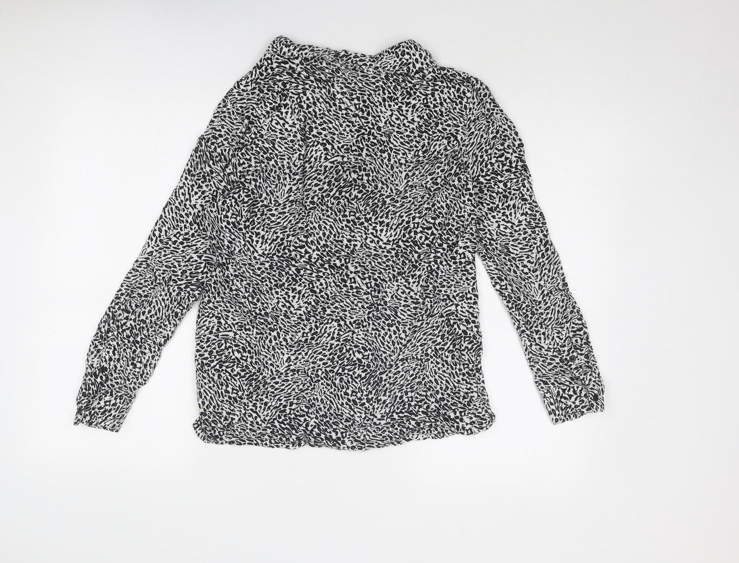 Womens UK Size XS Zara Black Basic Button-Up