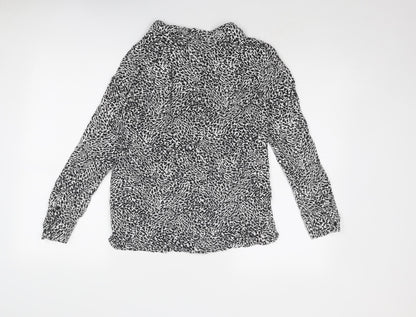 Womens UK Size XS Zara Black Basic Button-Up