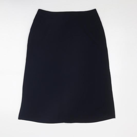 Precis Womens Blue Polyester A-Line Skirt Size 10 Zip