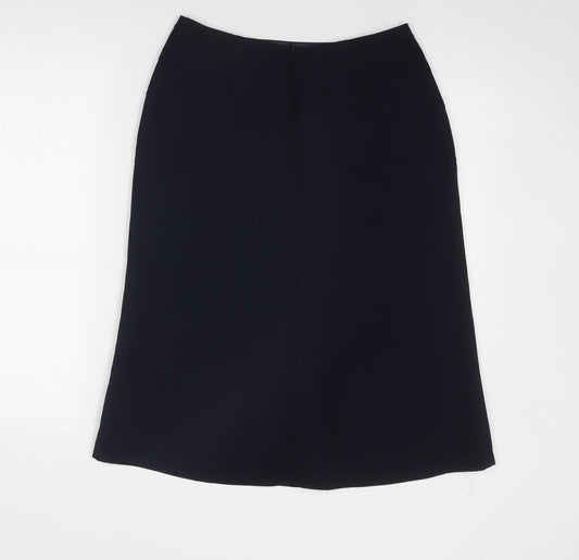 Precis Womens Blue Polyester A-Line Skirt Size 10 Zip