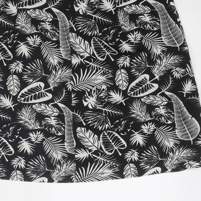 Golddigga Womens Black Geometric Polyester A-Line Skirt Size 12 Zip