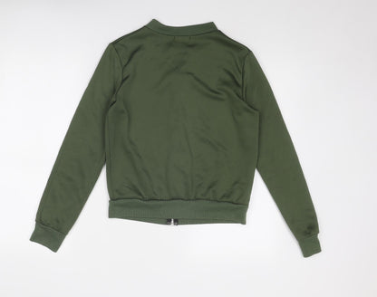 Womens UK Size S PRETTYLITTLETHING Green Bomber Jacket