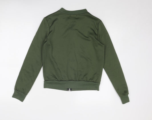 Womens UK Size S PRETTYLITTLETHING Green Bomber Jacket
