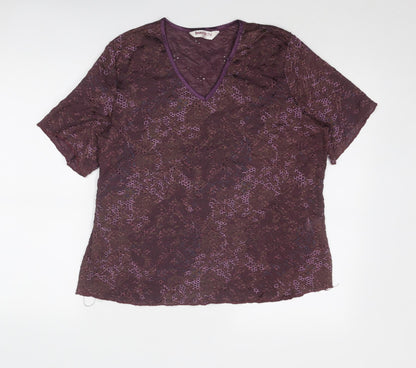 Womens UK Size L Bonmarché Purple Basic Blouse