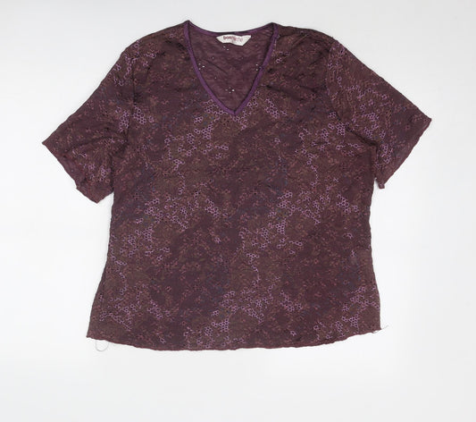 Womens UK Size L Bonmarché Purple Basic Blouse