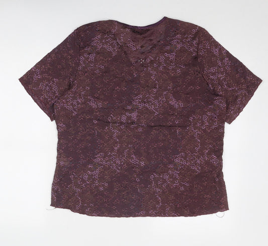 Womens UK Size L Bonmarché Purple Basic Blouse