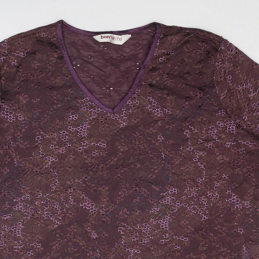 Womens UK Size L Bonmarché Purple Basic Blouse