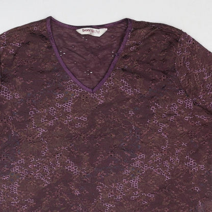 Womens UK Size L Bonmarché Purple Basic Blouse