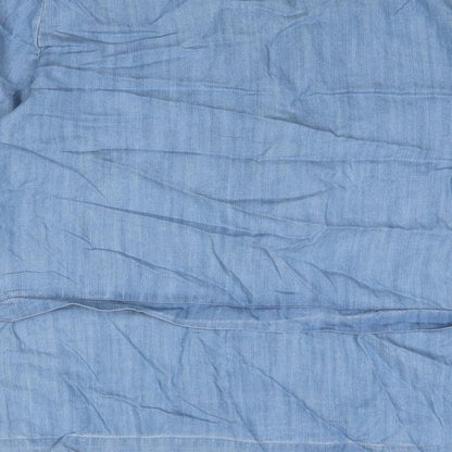 House of Fraser Womens Blue Lyocell Basic Blouse Size 12 Round Neck