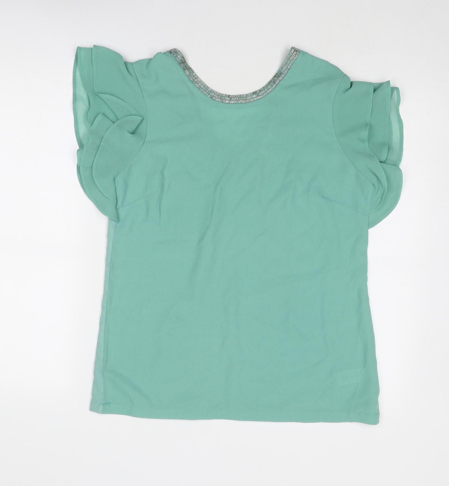Womens UK Size 10 NEXT Green Basic T-Shirt