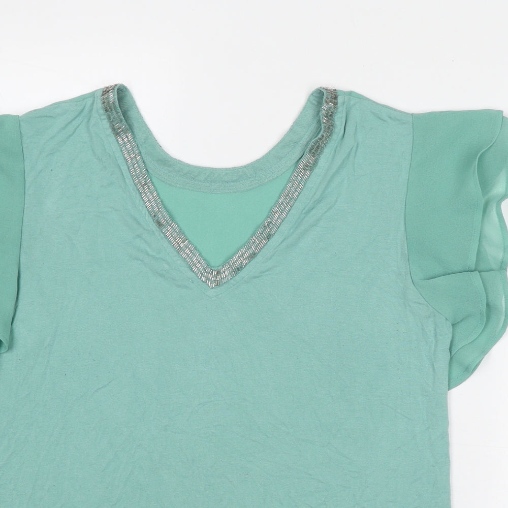 Womens UK Size 10 NEXT Green Basic T-Shirt