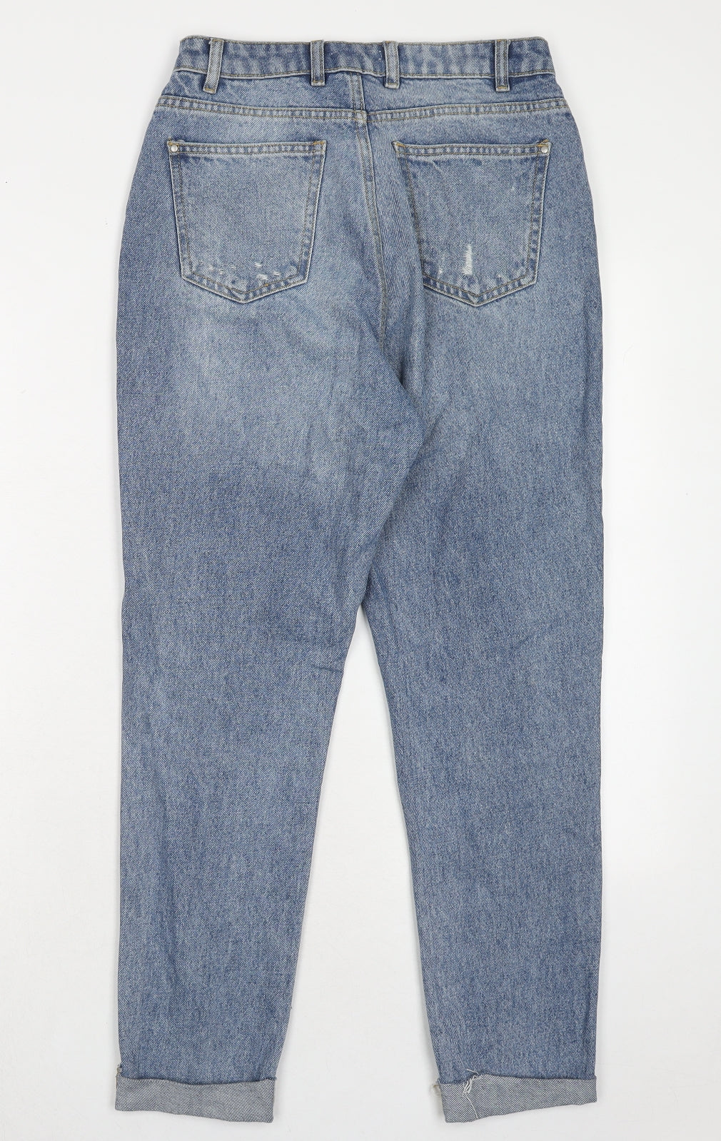 Urban bliss Womens Blue Cotton Mom Jeans Size 8 Regular Zip
