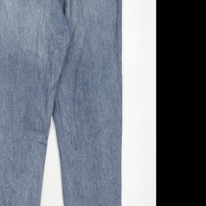 Urban bliss Womens Blue Cotton Mom Jeans Size 8 Regular Zip