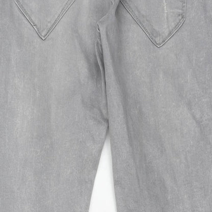 Bershka Mens Grey Cotton Skinny Jeans Size 32 in Regular Zip