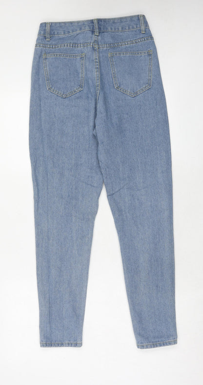 Boohoo Womens Blue Cotton Skinny Jeans Size 8 Regular Zip