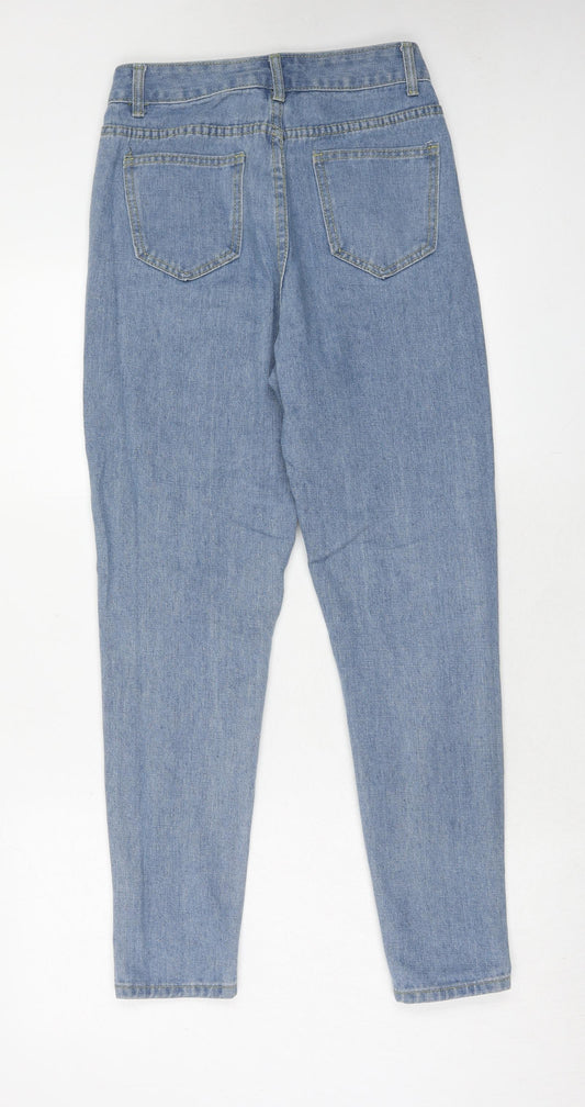 Boohoo Womens Blue Cotton Skinny Jeans Size 8 Regular Zip