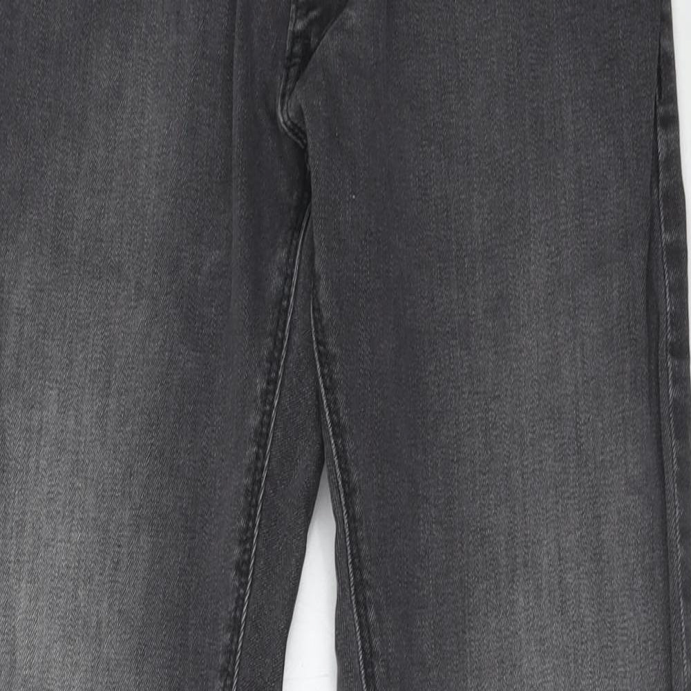 Marks and Spencer Mens Grey Cotton Skinny Jeans Size 28 in L31 in Slim Zip