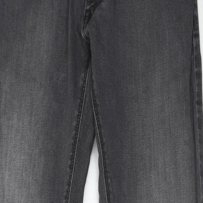 Marks and Spencer Mens Grey Cotton Skinny Jeans Size 28 in L31 in Slim Zip