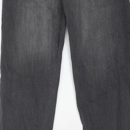 Marks and Spencer Mens Grey Cotton Skinny Jeans Size 28 in L31 in Slim Zip