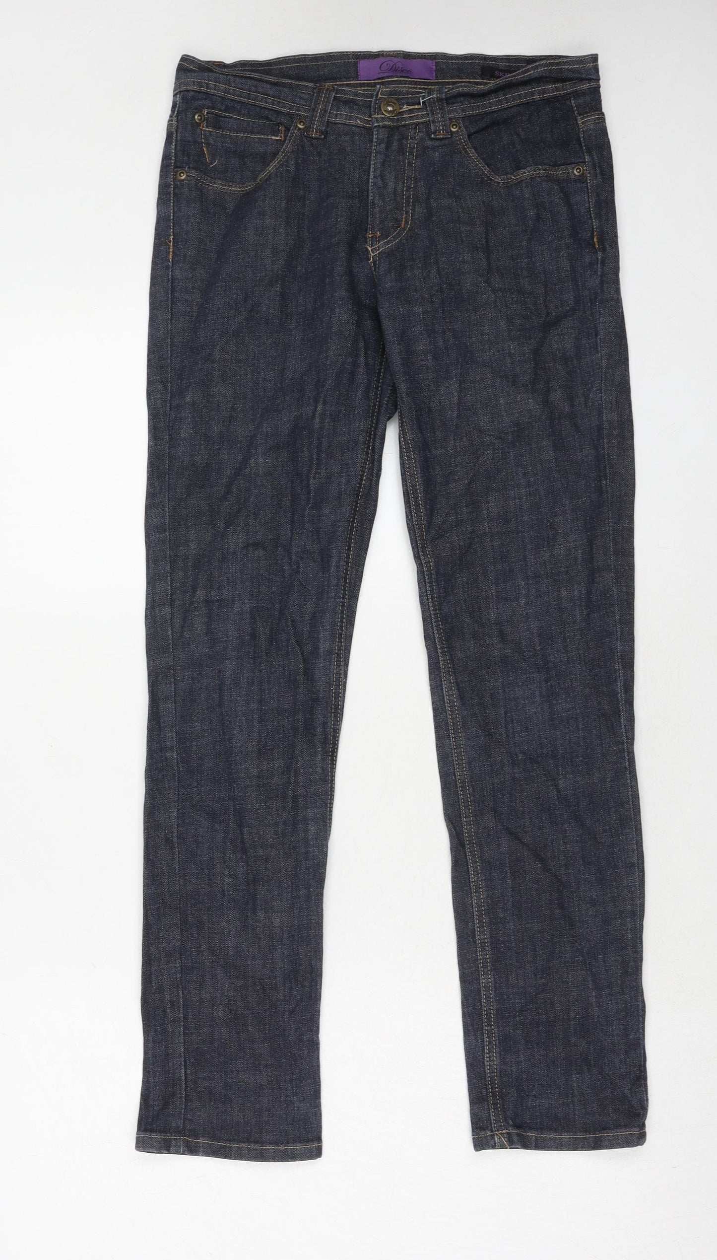 House of Denim Womens Blue Cotton Skinny Jeans Size 10 Regular Zip