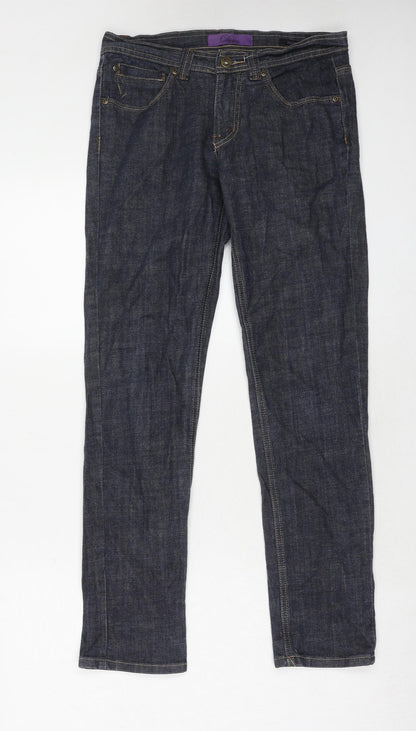 House of Denim Womens Blue Cotton Skinny Jeans Size 10 Regular Zip