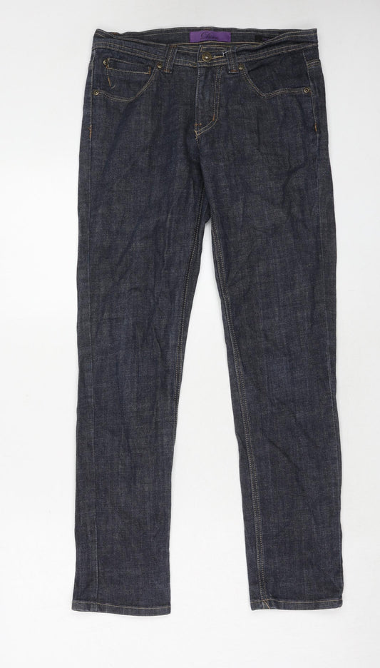 House of Denim Womens Blue Cotton Skinny Jeans Size 10 Regular Zip