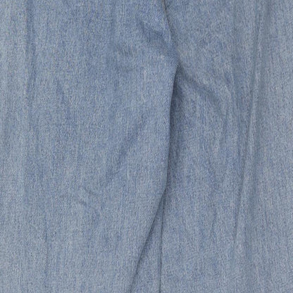 COLLUSION Womens Blue Cotton Mom Jeans Size 28 L32 in Regular Zip