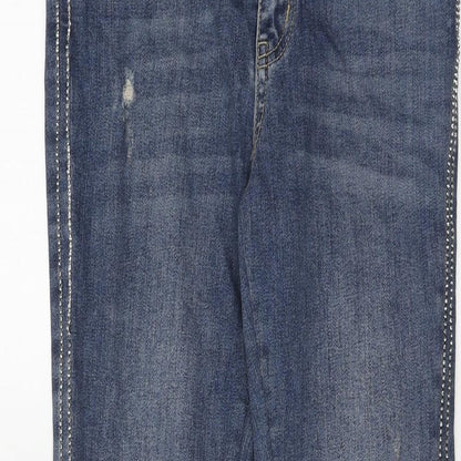 Zara Womens Blue Cotton Skinny Jeans Size 8 Regular Zip