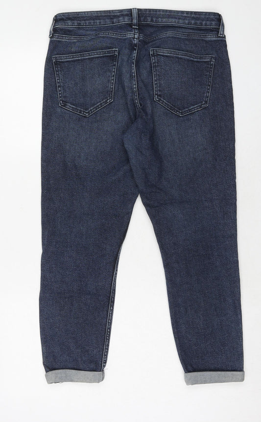 Topshop Womens Blue Cotton Skinny Jeans Size 28 in L30 in Regular Zip