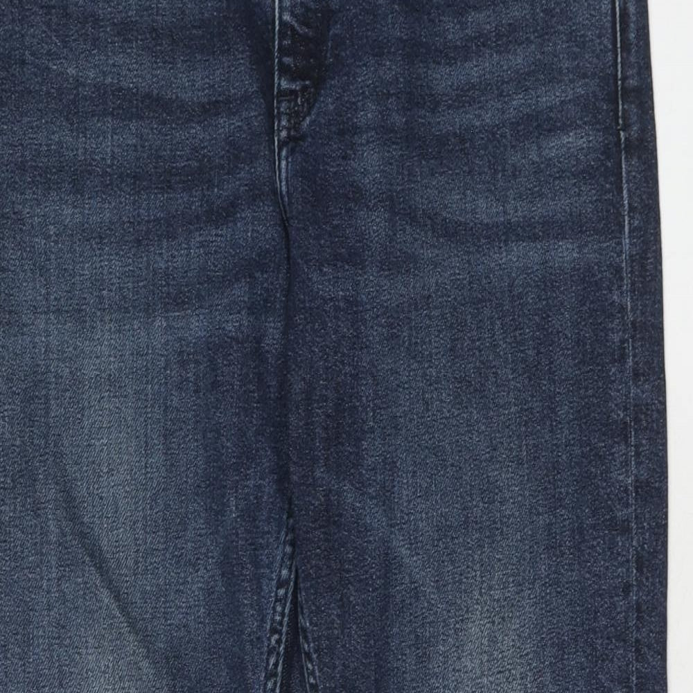 Topshop Womens Blue Cotton Skinny Jeans Size 28 in L30 in Regular Zip