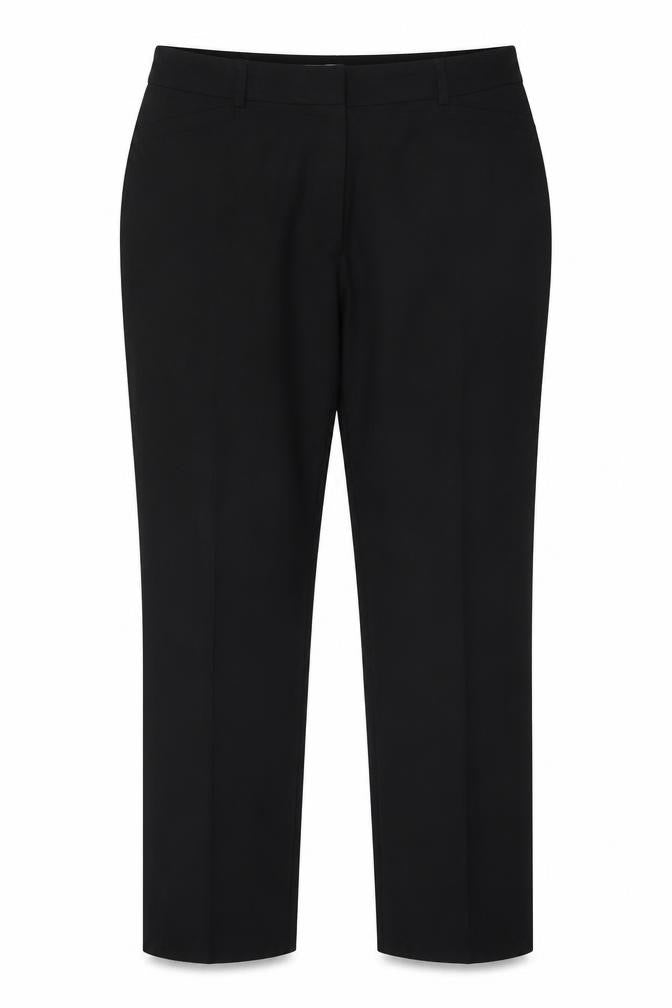Country Casuals Womens Black Polyester Chino Trousers Size 16 Regular Hook & Eye