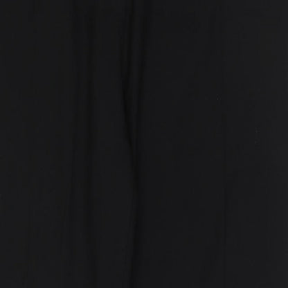 CC Womens Black Polyester Chino Trousers Size 16 Regular Hook & Eye