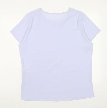 St. Bernard Womens Purple Polyester Basic T-Shirt Size 14 Round Neck