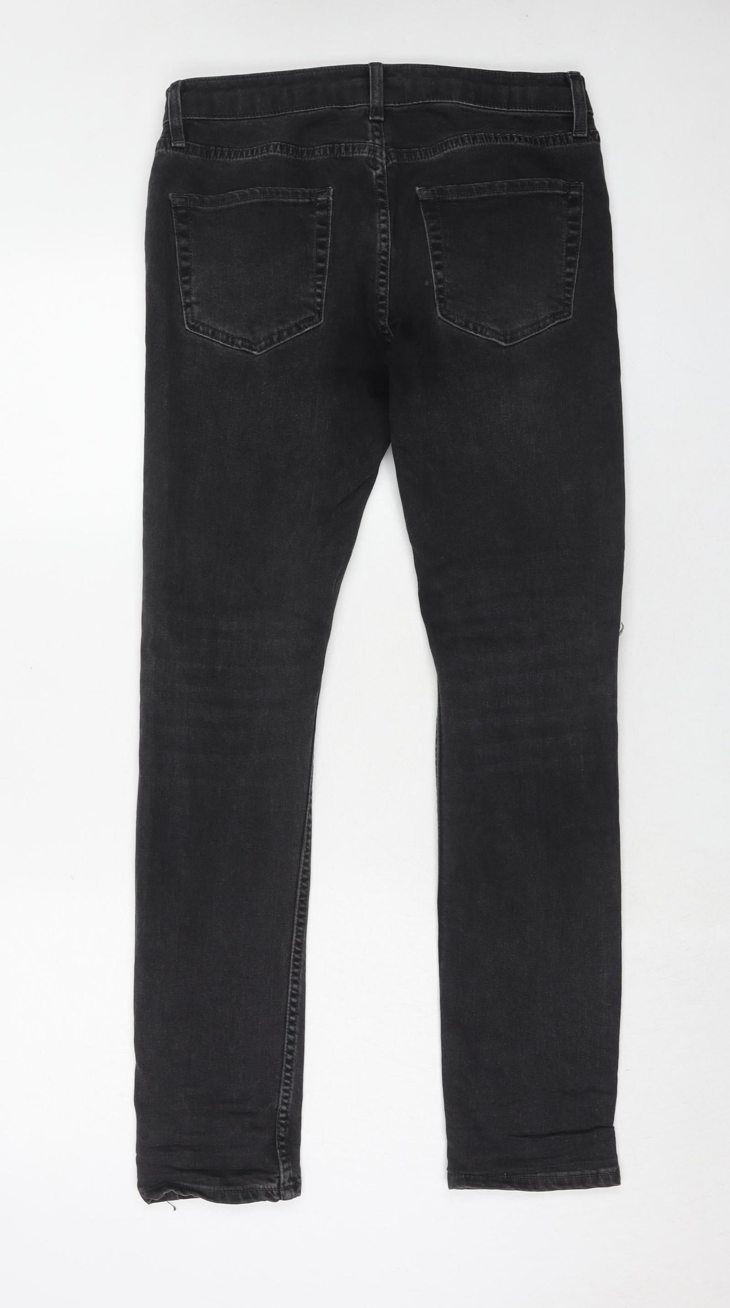 Mens UK Size 30 in Topman Regular Fit Skinny Black Jeans