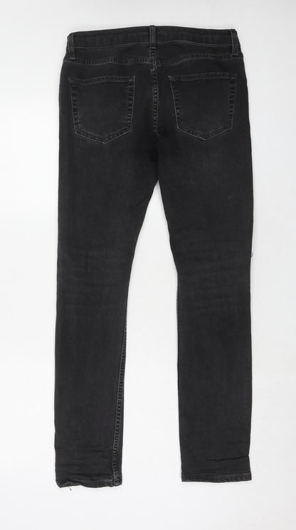 Mens UK Size 30 in Topman Regular Fit Skinny Black Jeans