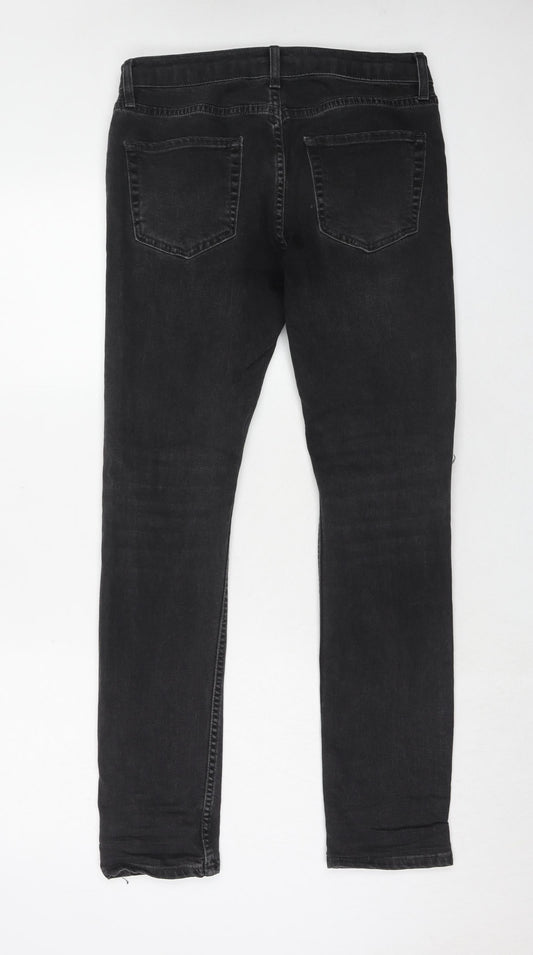 Mens UK Size 30 in Topman Regular Fit Skinny Black Jeans
