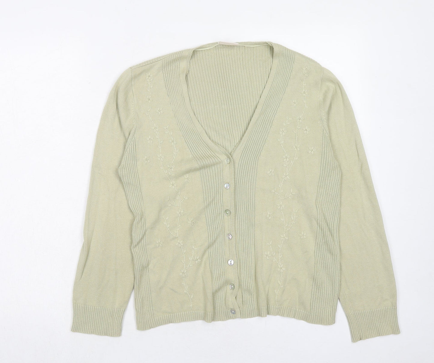 Womens UK Size L Country Casuals Green Cardigan Jumper