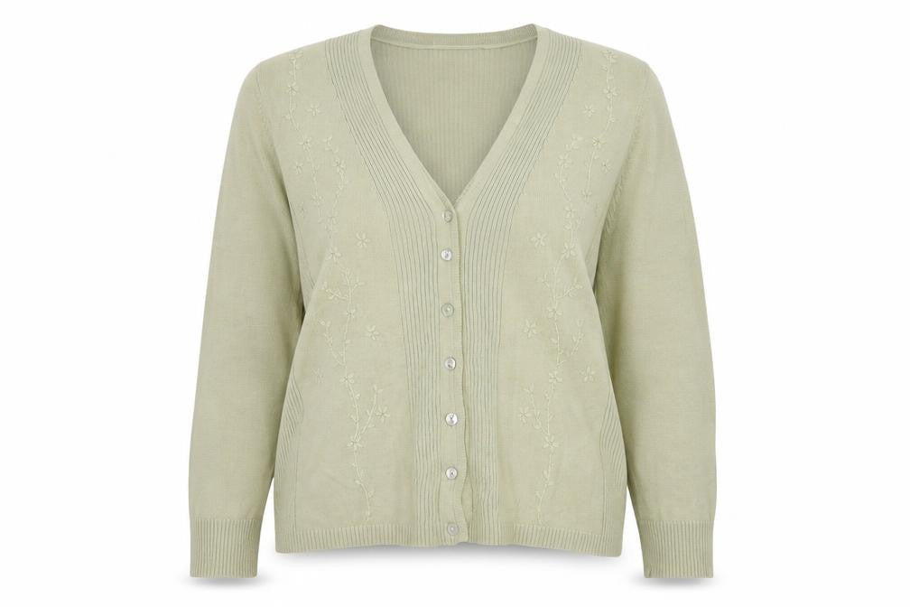 Womens UK Size L Country Casuals Green Cardigan Jumper
