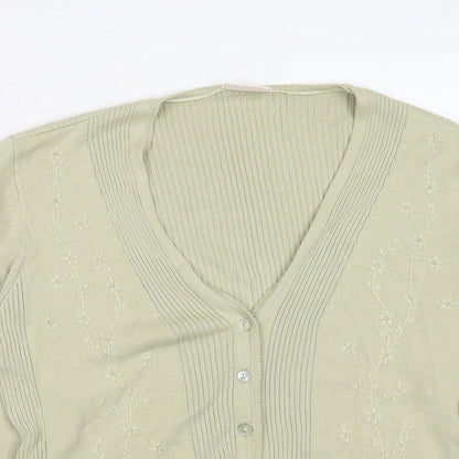 Womens UK Size L Country Casuals Green Cardigan Jumper