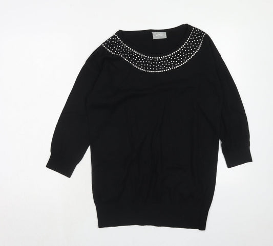 Womens UK Size S Wallis Black Pullover Jumper