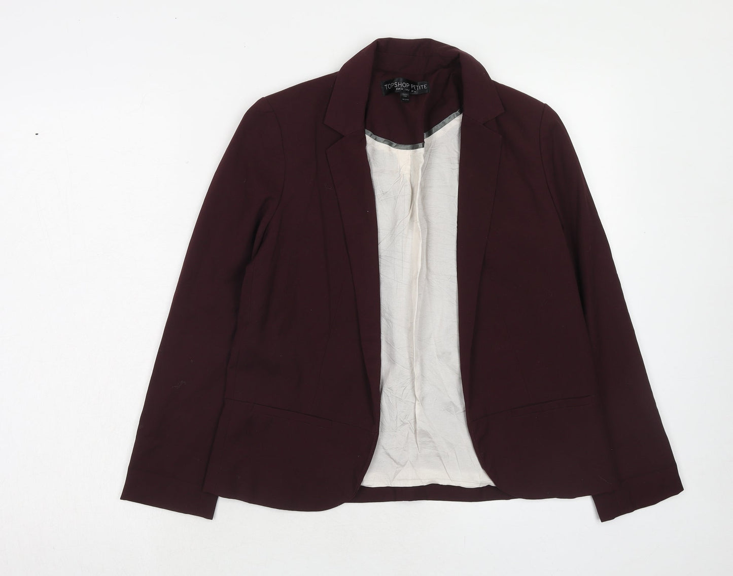 Topshop Womens Purple Polyester Jacket Blazer Size 6