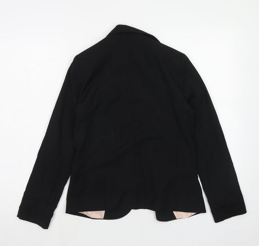 Topshop Womens Black Polyester Jacket Blazer Size 6
