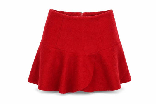 Mystery Womens Red Acrylic Skater Skirt Size S Zip