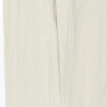 Missguided Womens Beige Cotton Mom Jeans Size 12 Regular Zip