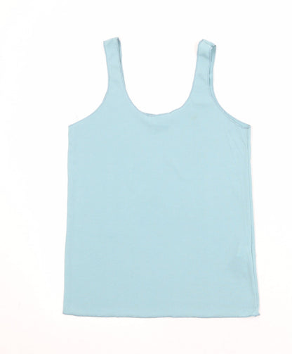 Womens UK Size S Zara Blue Basic Tank