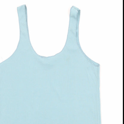 Womens UK Size S Zara Blue Basic Tank