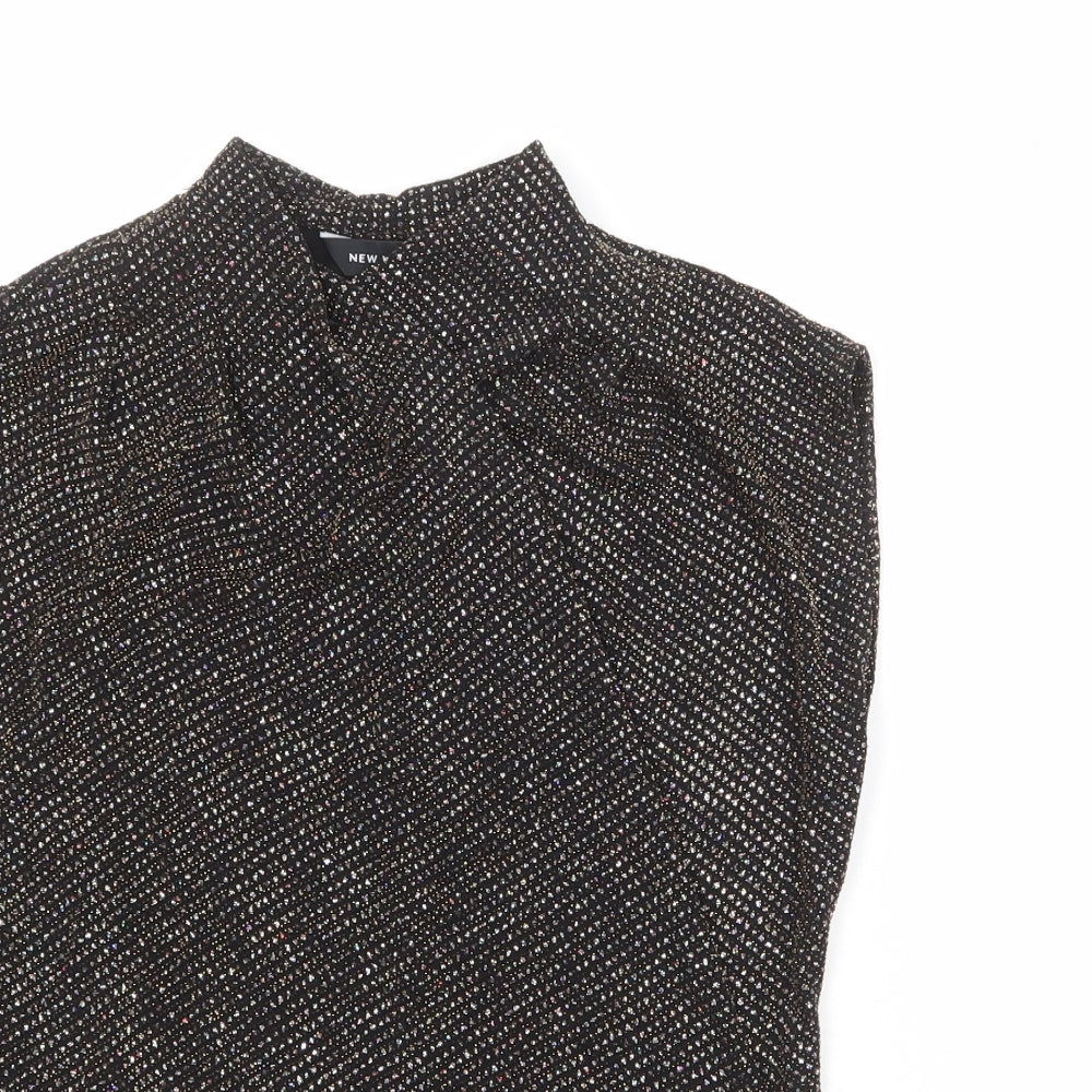 Womens UK Size 8 New Look Black Basic Blouse