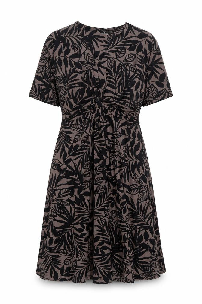 Cotswold Collections Womens Black Geometric Viscose Trapeze & Swing Size 8 V-Neck Pullover