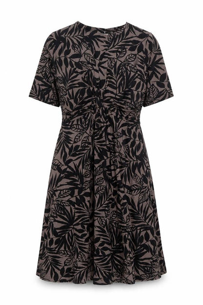 Cotswold Collections Womens Black Geometric Viscose Trapeze & Swing Size 8 V-Neck Pullover