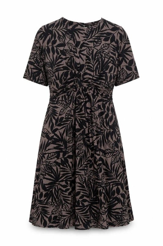 Cotswold Collections Womens Black Geometric Viscose Trapeze & Swing Size 8 V-Neck Pullover